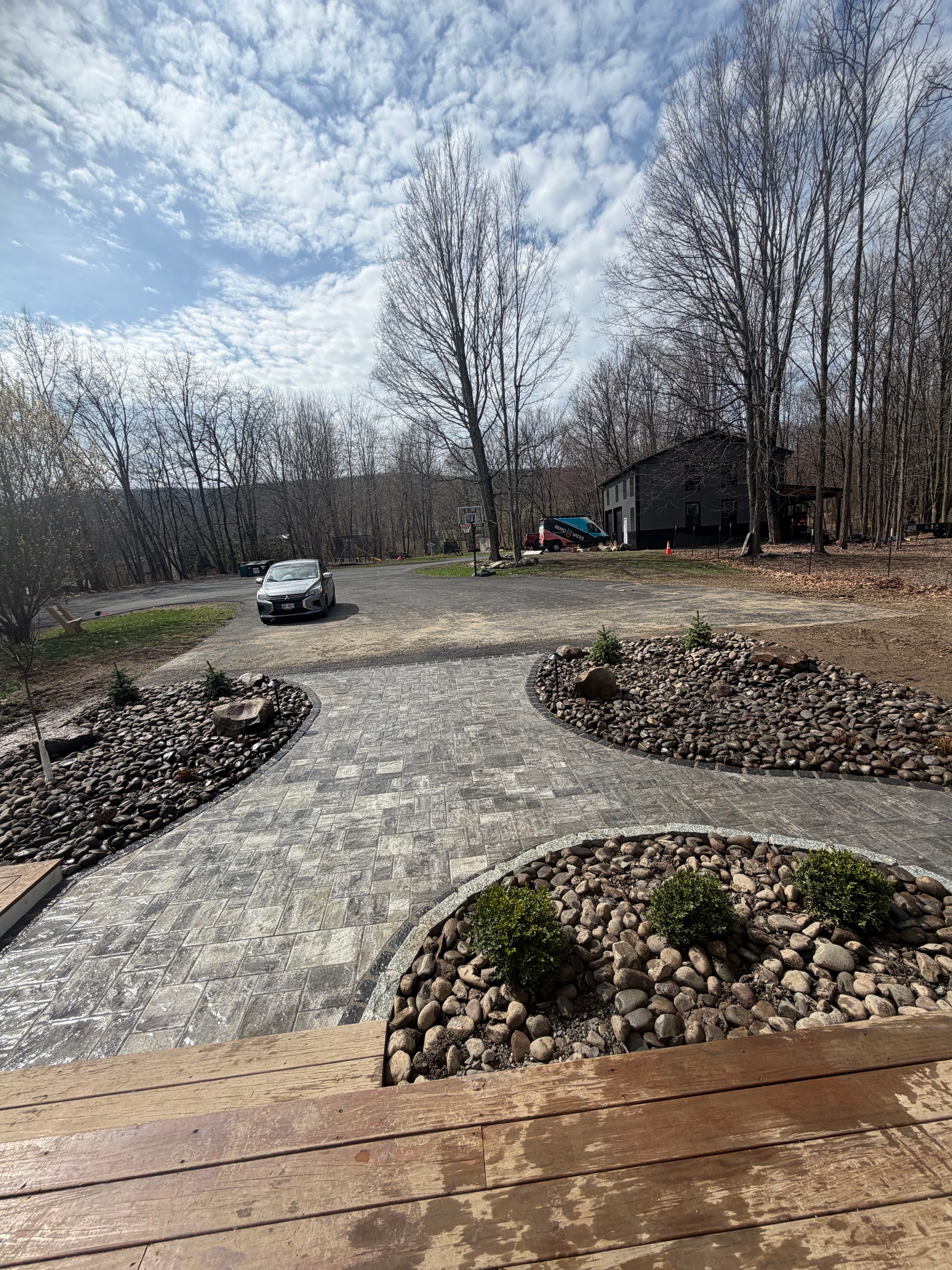 Project Paver Patio and Landscape Design with Day-to-Night Curb Appeal image