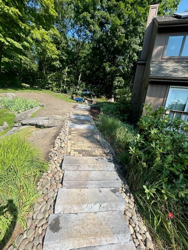 Gallery photos for Repurposed Pavers Enhance Walkway in Highland: Image #1